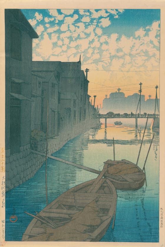 東京二十景 大根河岸の朝