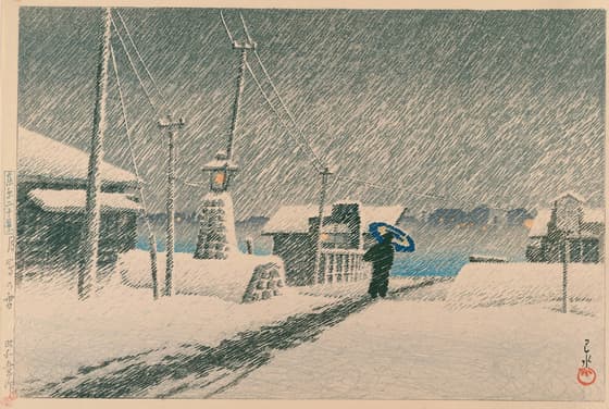 東京二十景 月島の雪