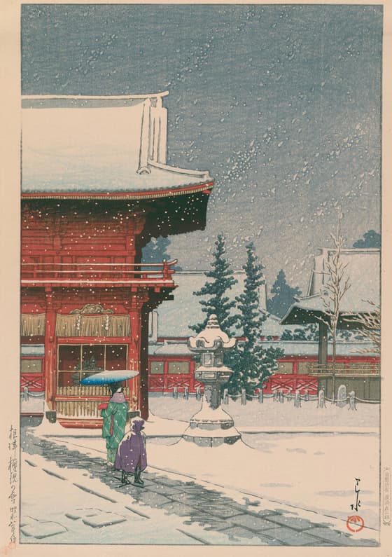 根津権現の雪