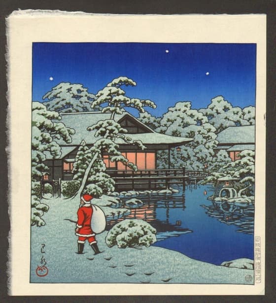 雪の庭のサンタクロース