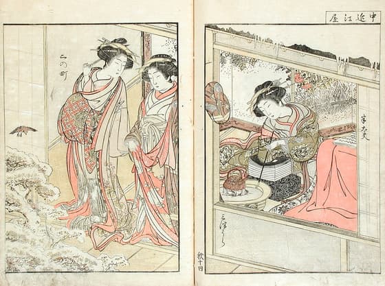 青楼美人合姿鏡 秋十四