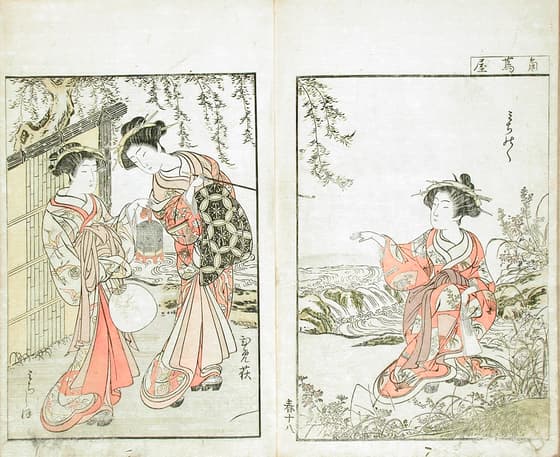 青楼美人合姿鏡 春十八