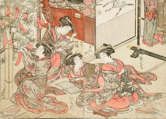 青楼美人合姿鏡 七夕