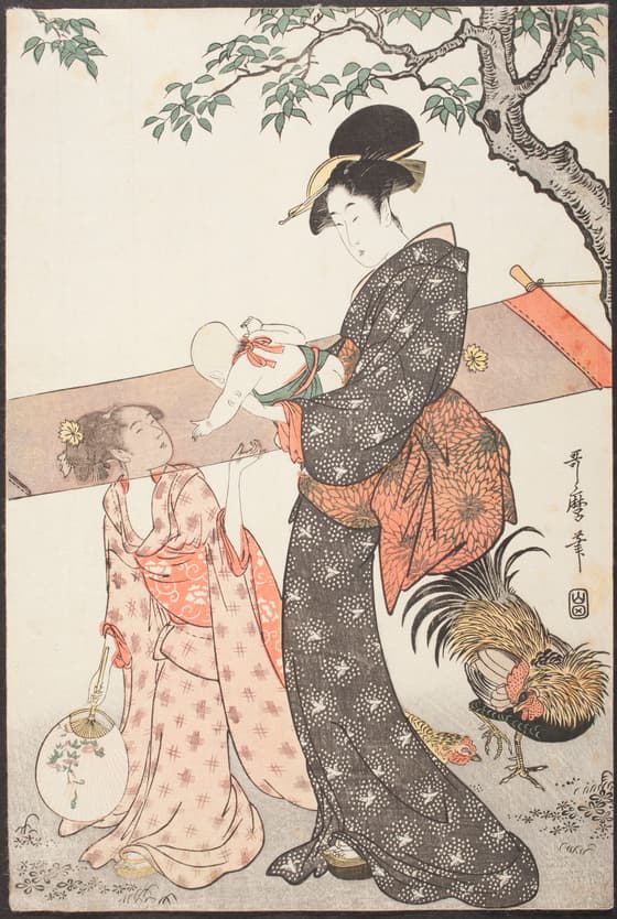 張物（三枚続の二）