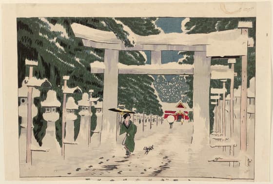 上野東照宮積雪之図(別摺)