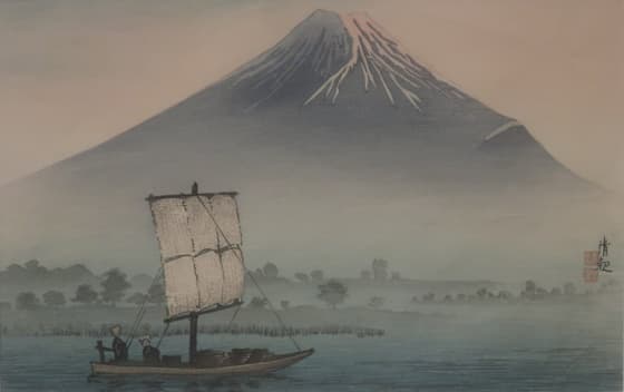 駿河湾より富士を望む