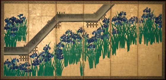 八橋蒔絵螺鈿硯箱