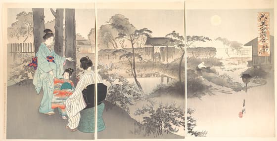 花美人名所合 亀戸龍眼寺の萩
