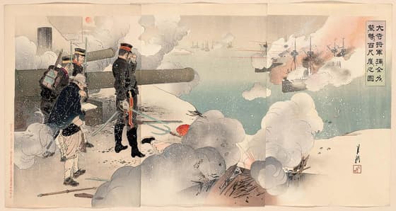 General Ôdera Attacking the Hundred Foot Cliff with All His Might (Ôdera shôgun zenryoku o furuite Hyakusekigai o shûgeki suru no zu)