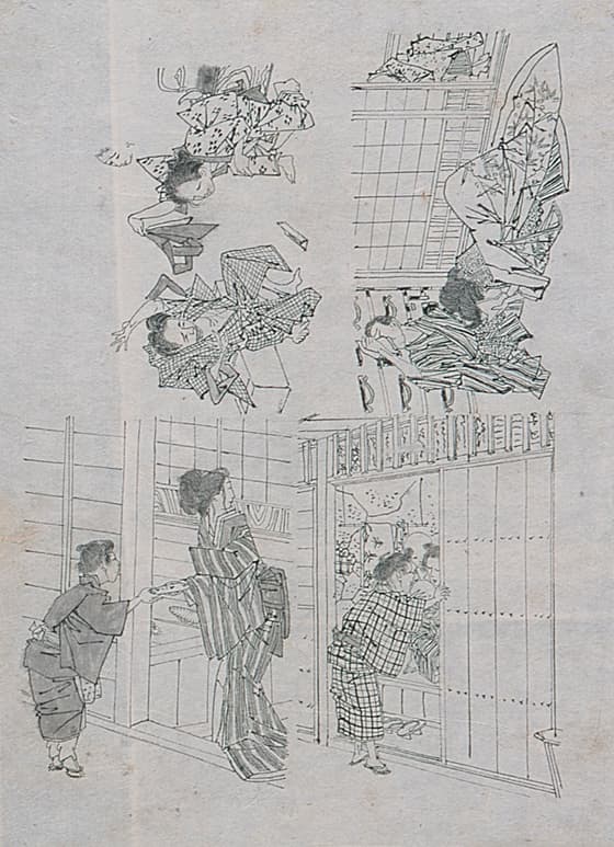 挿絵下絵　世話物と見立