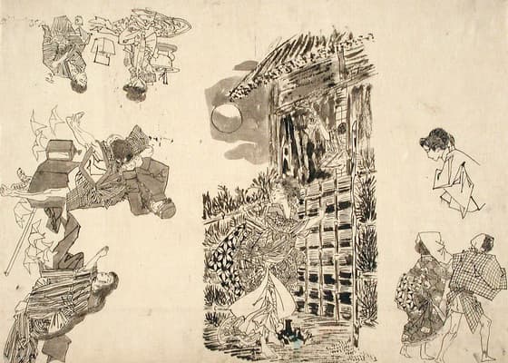 挿絵下絵　世話物