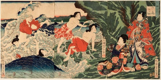 今様源氏　江の島稚児ヶ淵