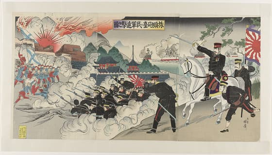 旅順砲台ニ我軍進撃之図