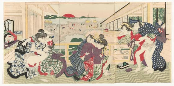 縁側の男女