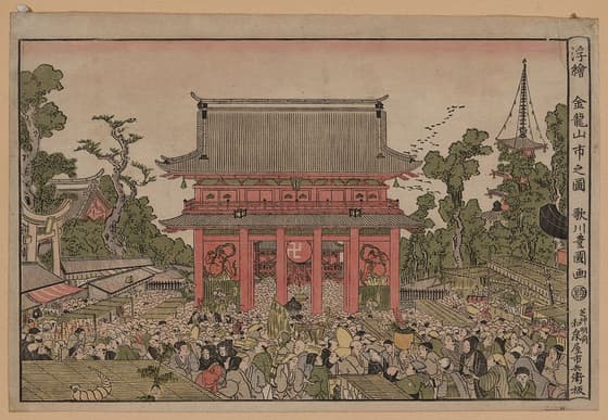 浮絵金龍山市之図