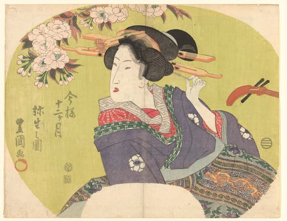 今様十二ケ月 弥生之圖 豊國画