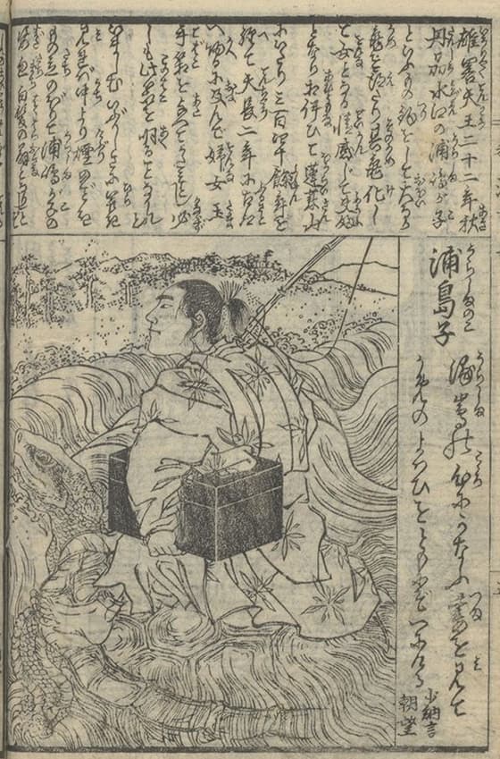 賞月堂主人 和漢百人一首 浦島子（浦島太郎）の図