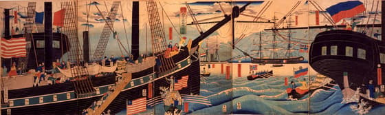 横浜交易西洋人荷物運送之図