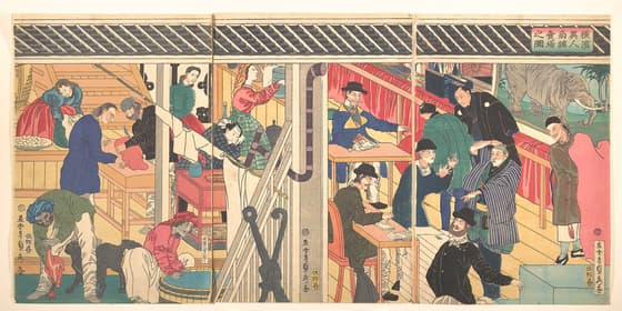 「横浜異人商館買場之圖」