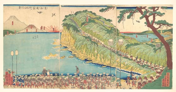東海道薩陀峠之景
