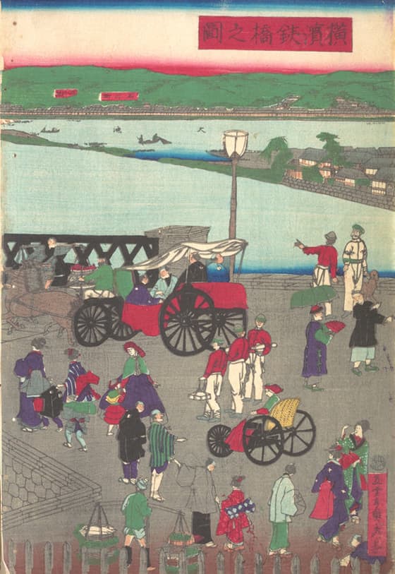 横浜鉄橋之圖