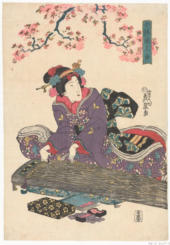 琴と美人
