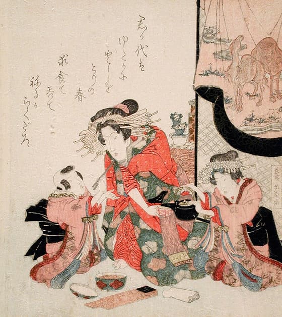遊女と禿と少年