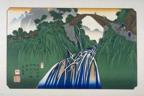 木曽路ノ駅　野尻伊奈川橋遠景