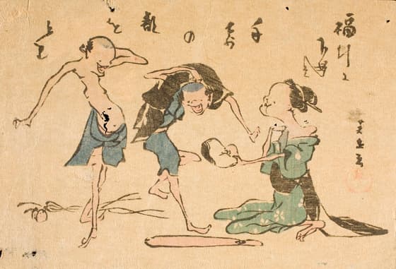 鳥羽絵　福引