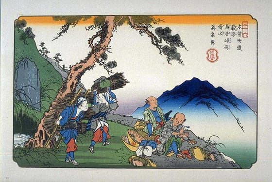 木曽街道　藪原鳥居峠硯ノ清水