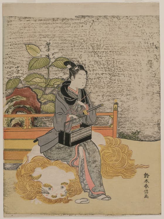 Youth Representing Monju, God of Wisdom on a Lion