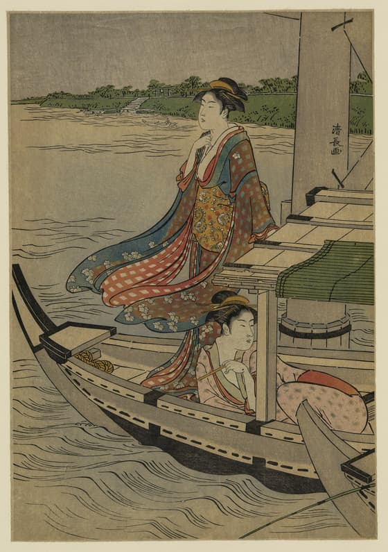 吾妻橋下の涼み舟
