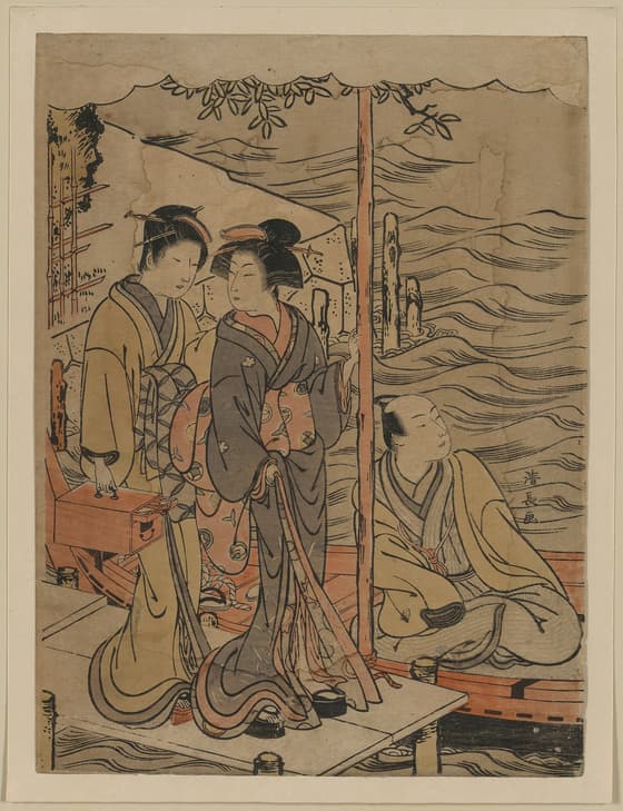 桟橋の男女
