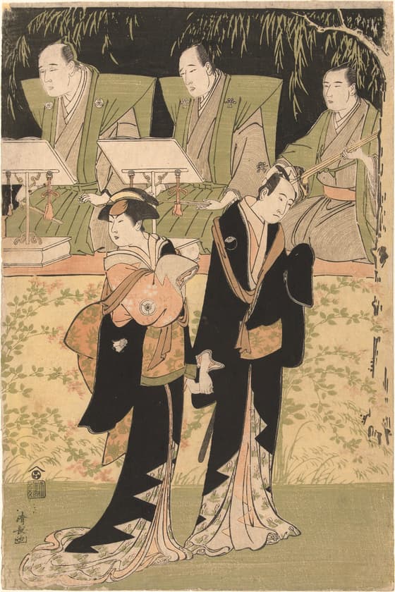 三代目沢村宗十郎の紙屋治兵衛・四代目岩井半四郎の小春