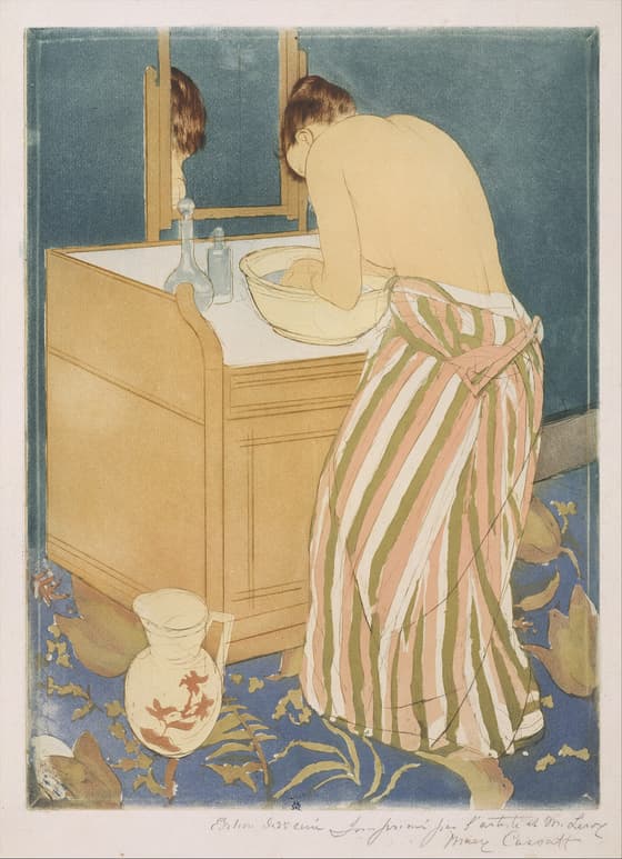 沐浴する女