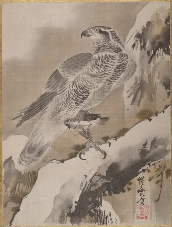 小鳥を掴む鷲図