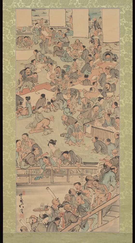 両国中村楼書画会図