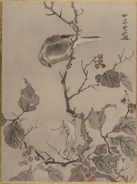 鳥と蛙図