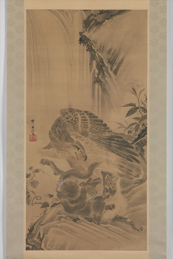 山猫を襲う鷲図
