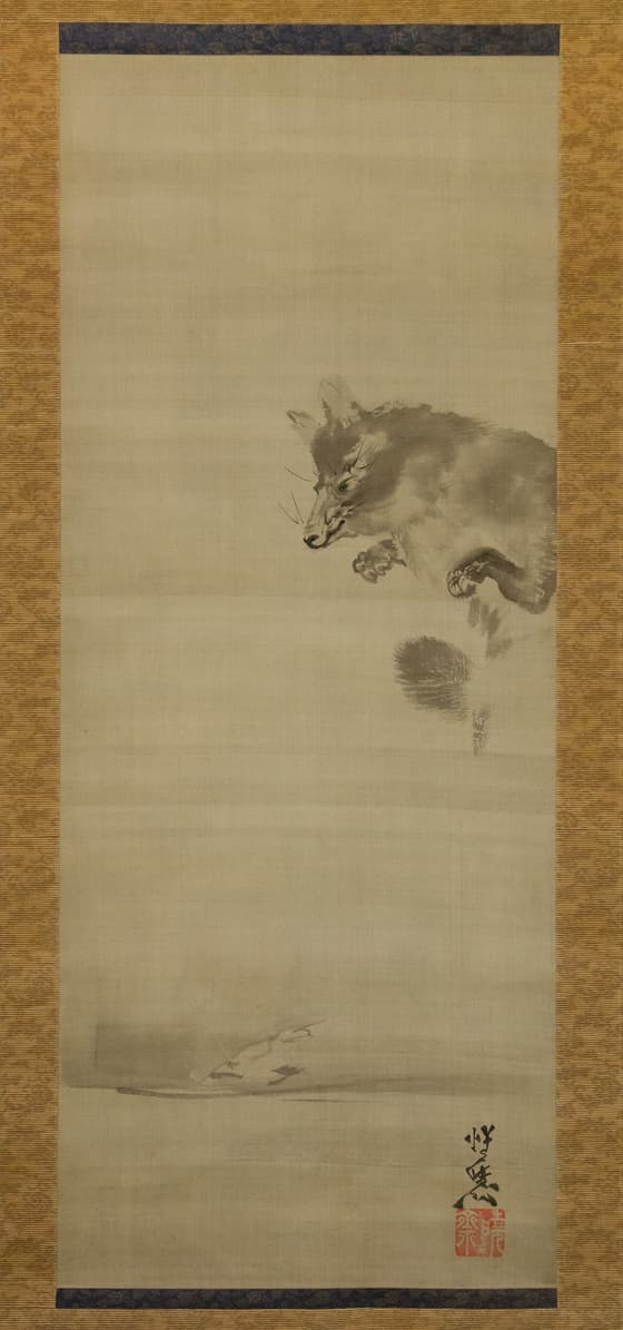 狸の水鏡図