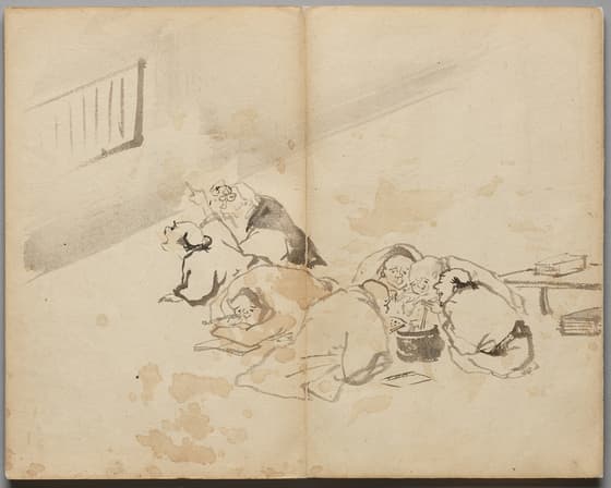 飲食と読書の人々（写生帖より）