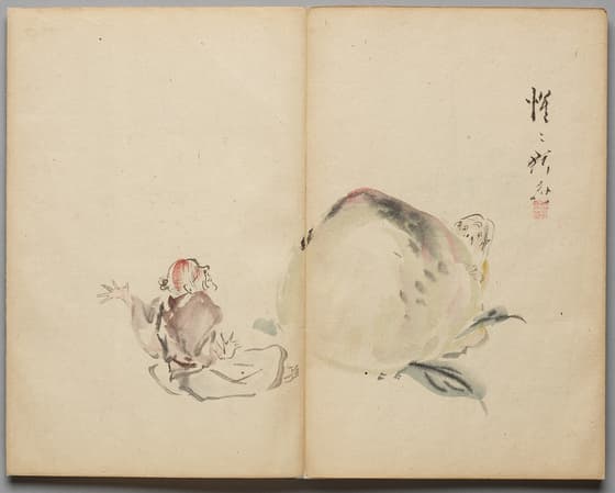 桃太郎図（写生帖より）