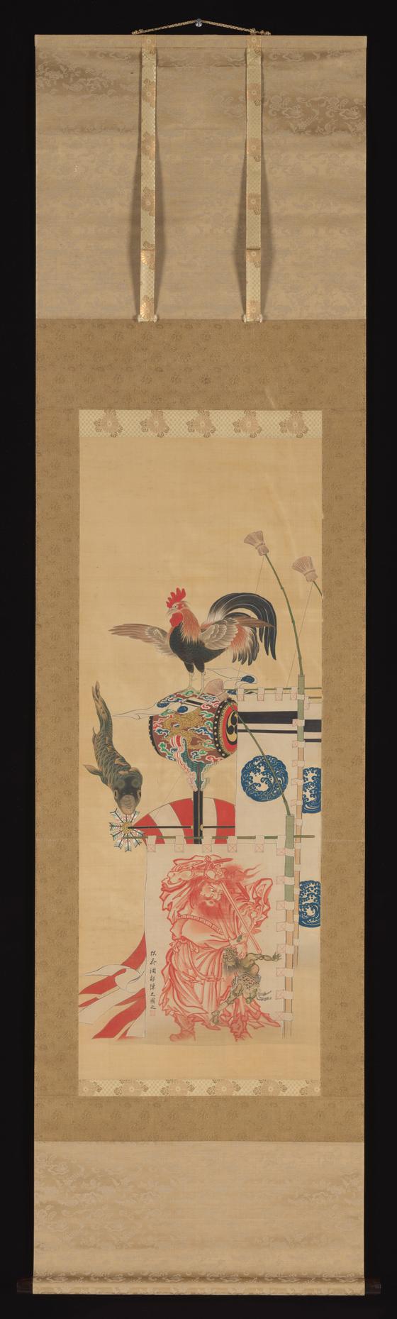 鯉幟と鍾馗幟図