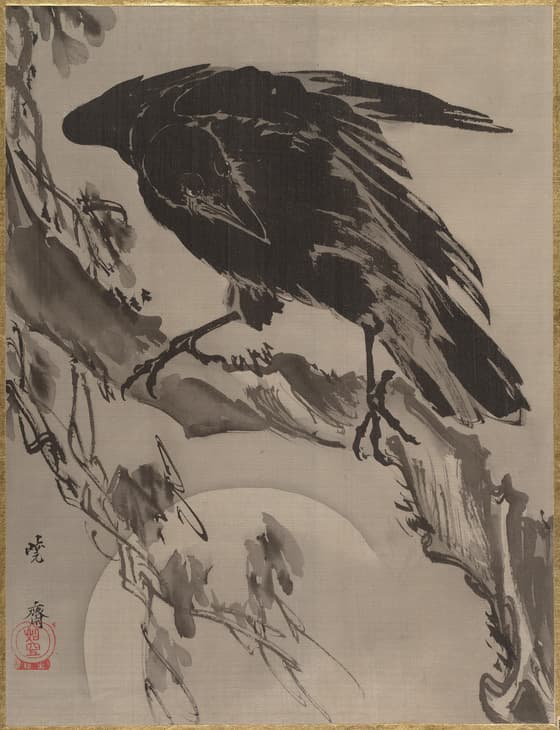 月に鴉図