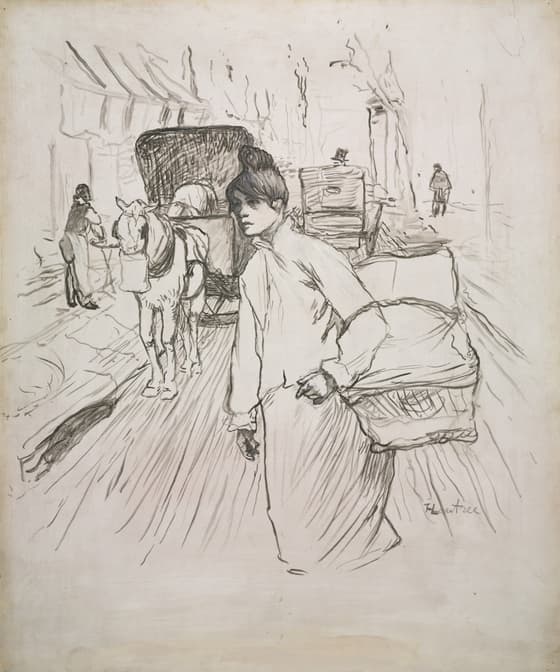 洗濯女（素描）