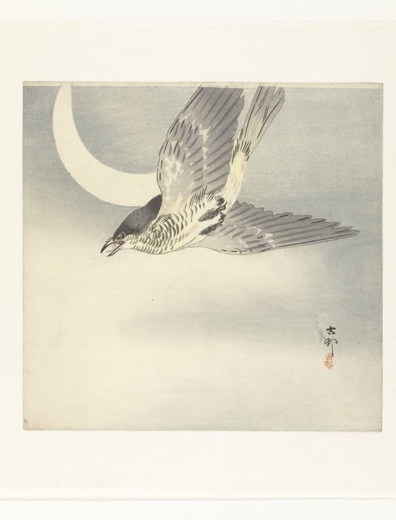 三日月に時鳥（大黒屋版）
