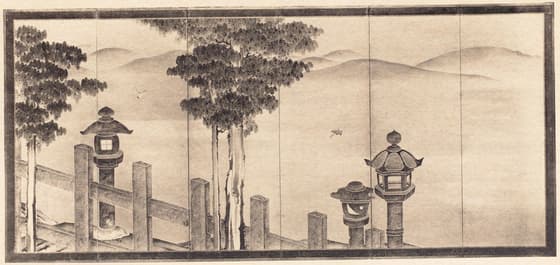 石燈籠図屏風 其二