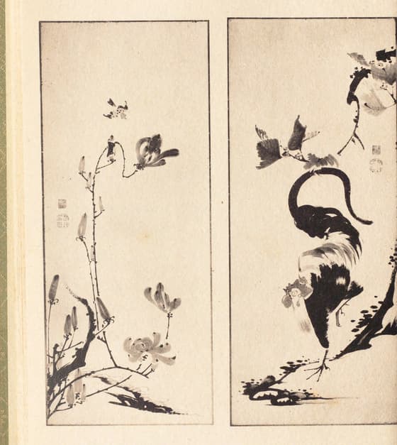 花鳥図屏風（部分）