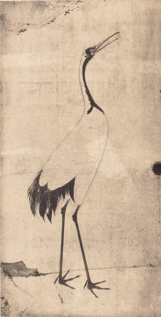 松鶴図（鹿苑寺大書院障壁画）