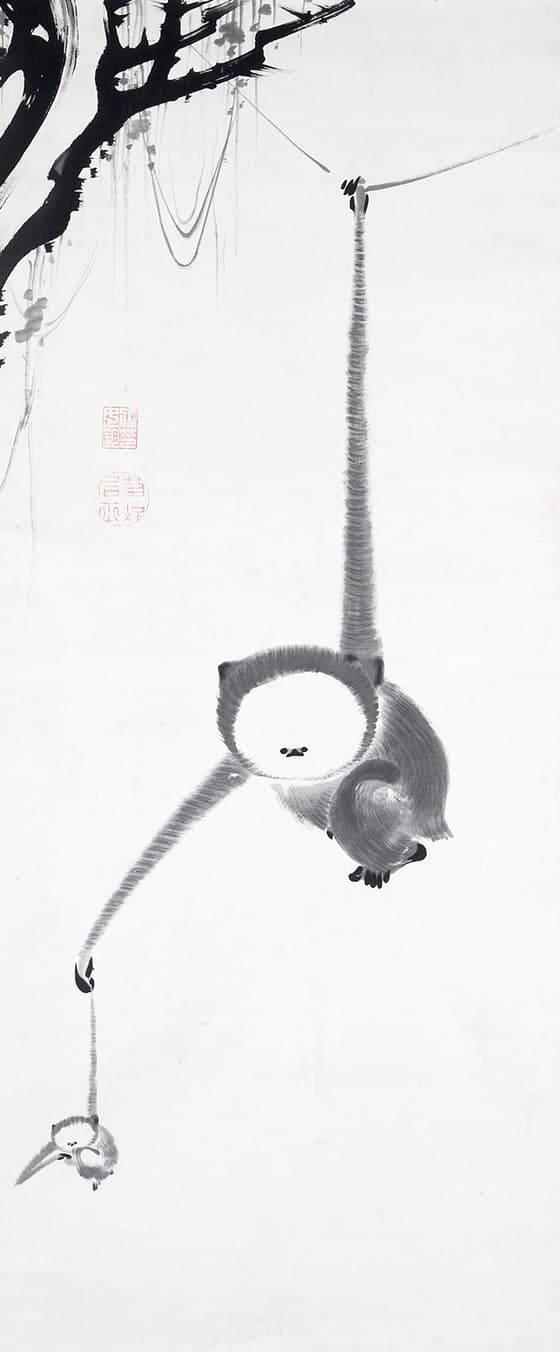 猿猴捕月図